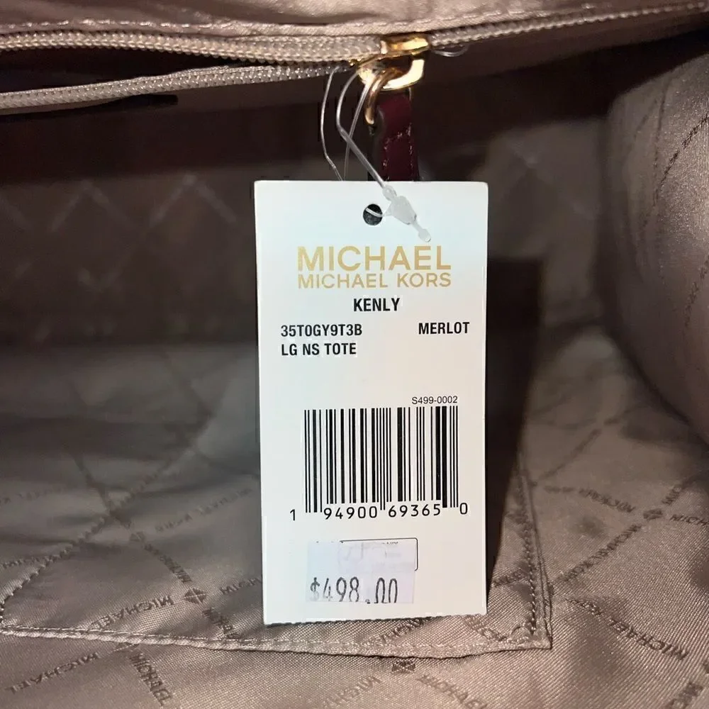 🔥🎁NWT! Michael Kors KENLY Large Travel Tote Handbag Merlot Msrp: $498.00
